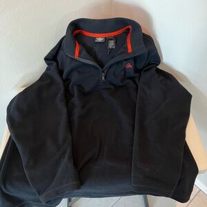Harley-Davidson Black and Orange Quarter Zip Fleece Pullover
